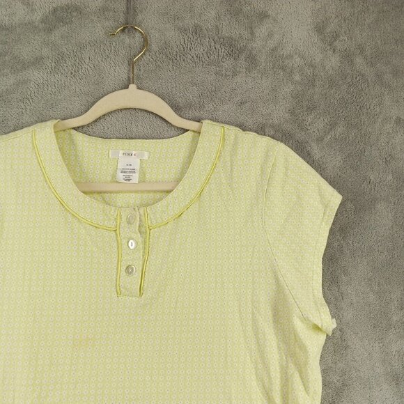 PINK Sleepwear Henley T-shirt Size XL(16-18) Floral Knit Loungewear Cotton 100% - Picture 3 of 10